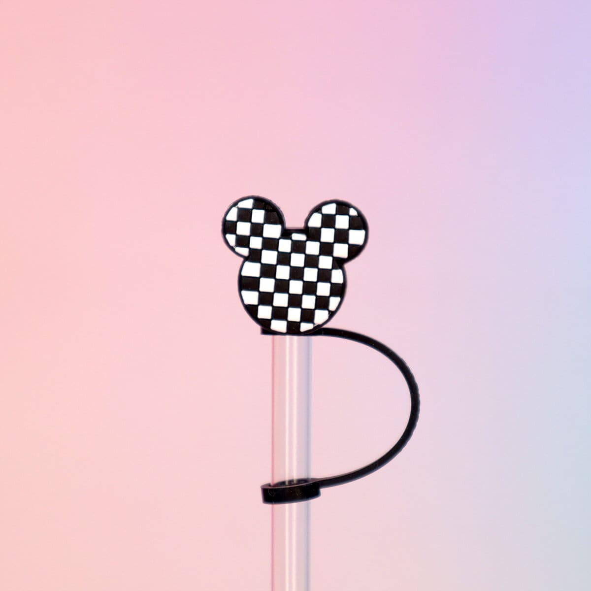 Straw topper -  Checkered Mickey Mouse