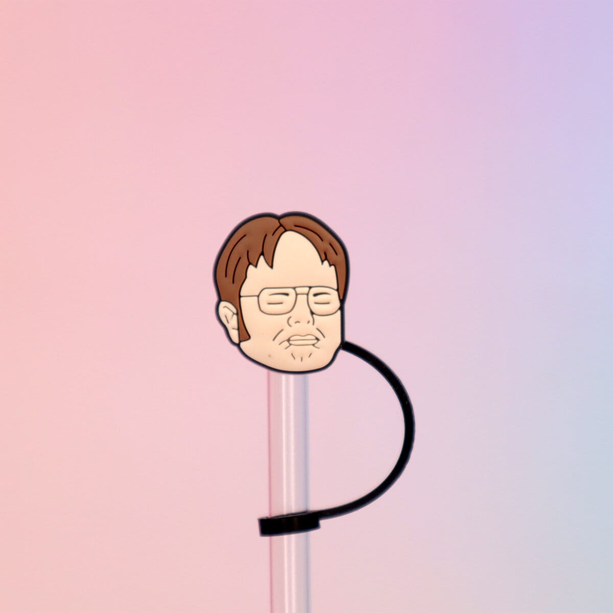 Straw topper - Dwight Schrute face