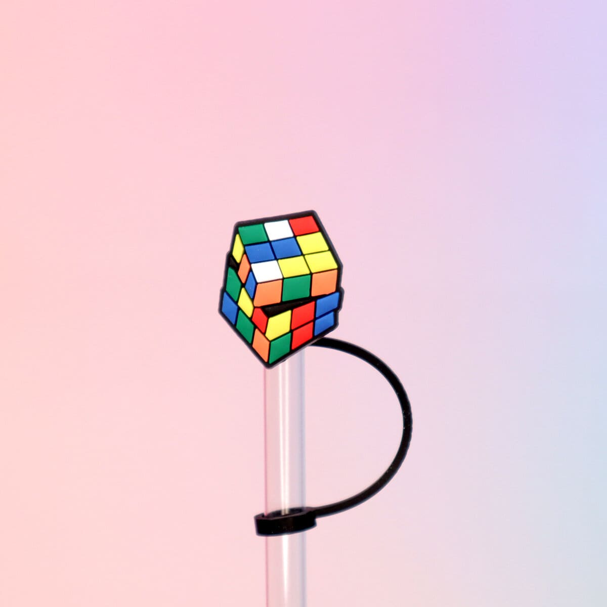 Straw topper - Rubiks kub