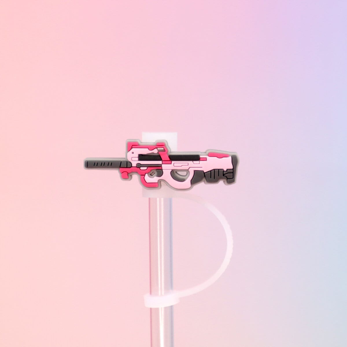 Straw topper - P-90 Rosa SMGun