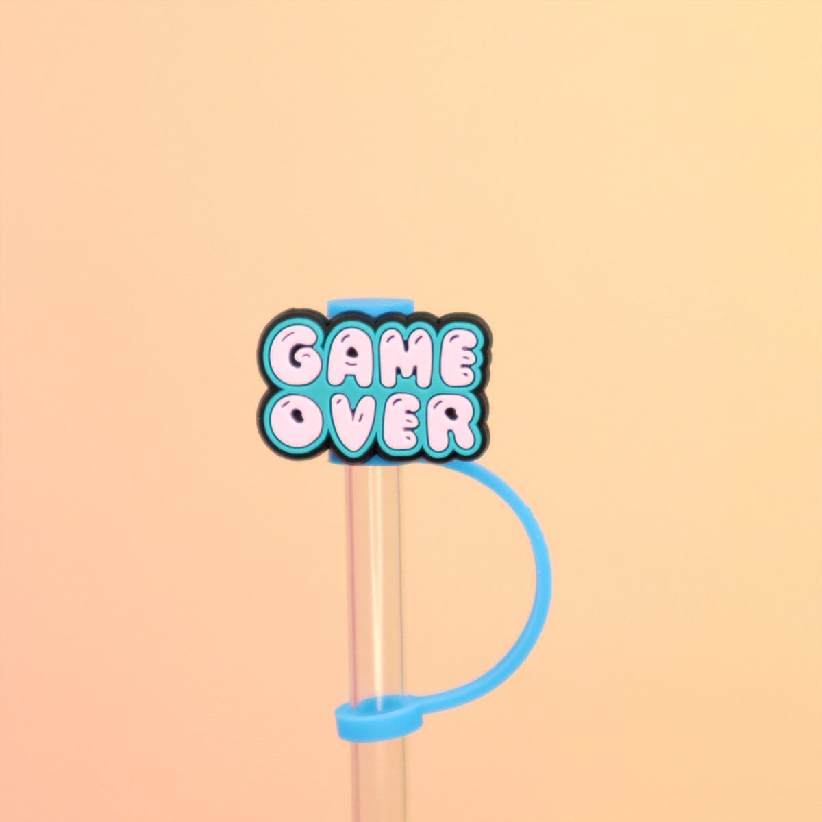 Straw topper - Game over, pink