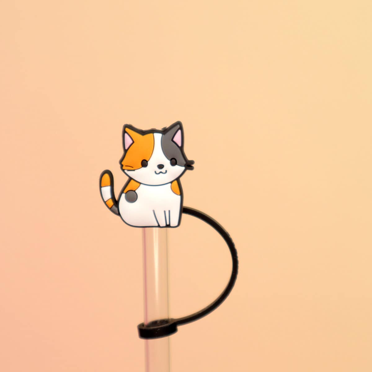 Straw topper - Calico cat