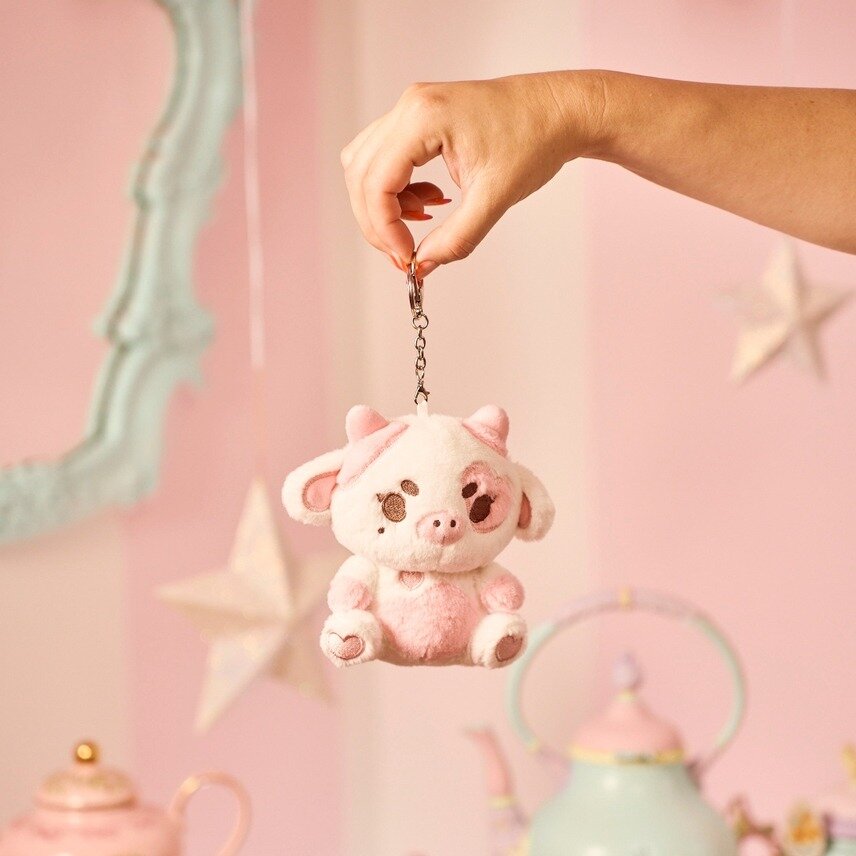 Valentine the Cow plushie Keychain