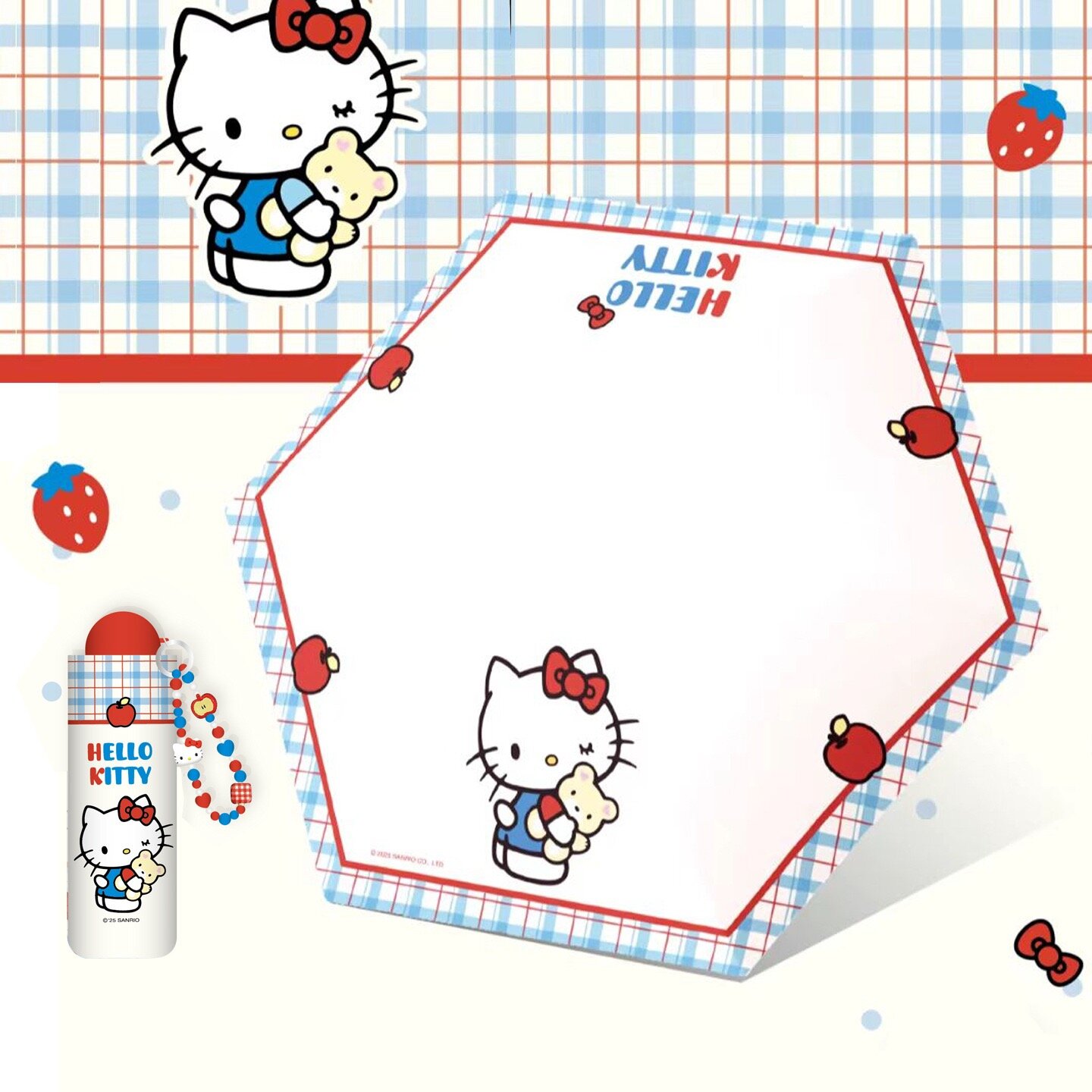 Paraply Hello Kitty - Apple Gingham