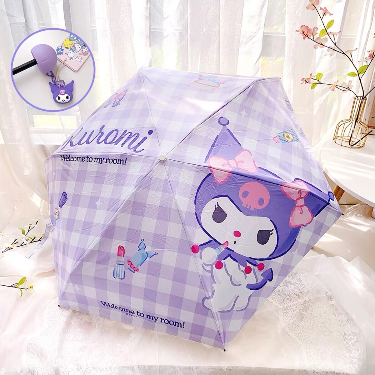 Paraply Kuromi - Welcome to my room, Gingham