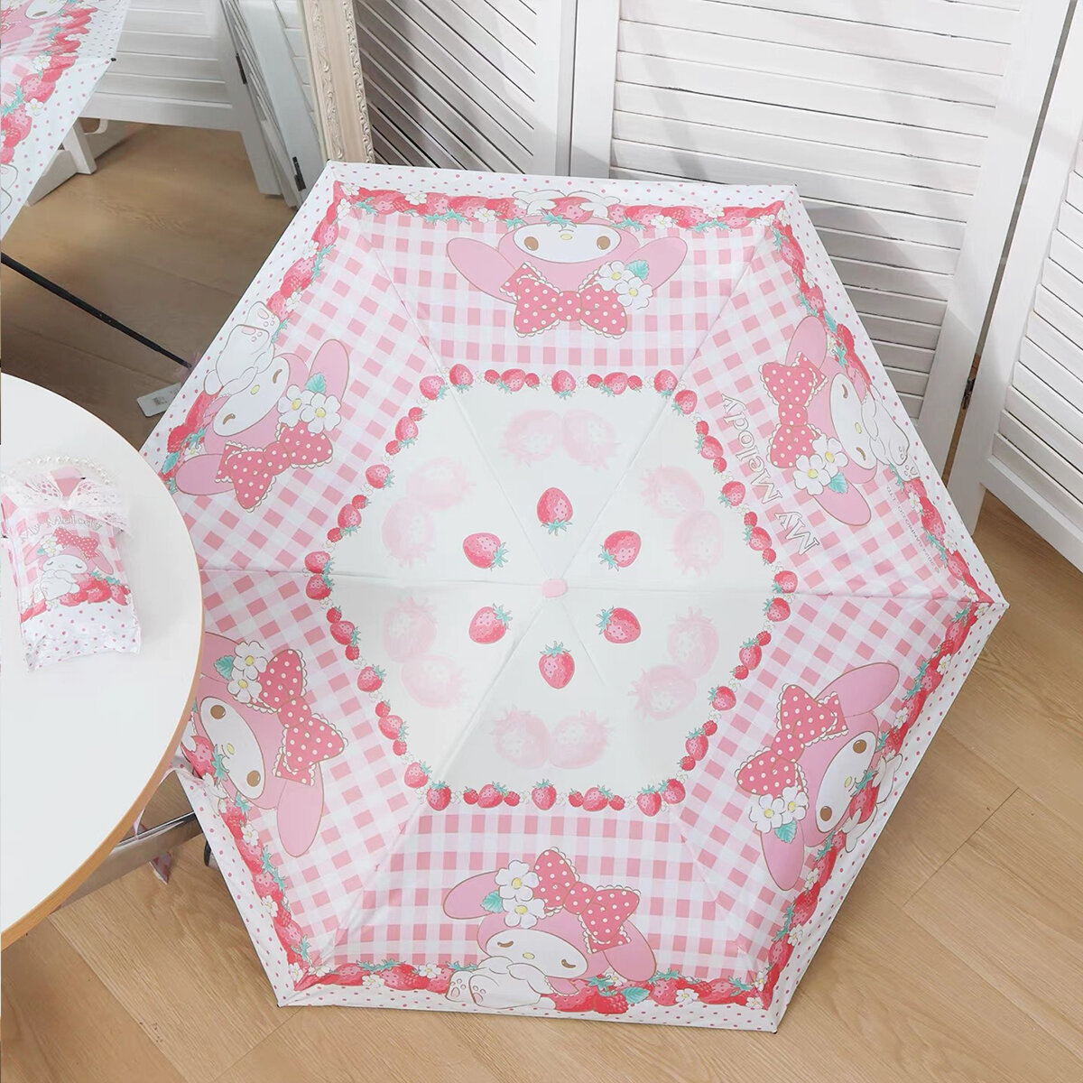 Paraply My Melody - Gingham Strawberrys