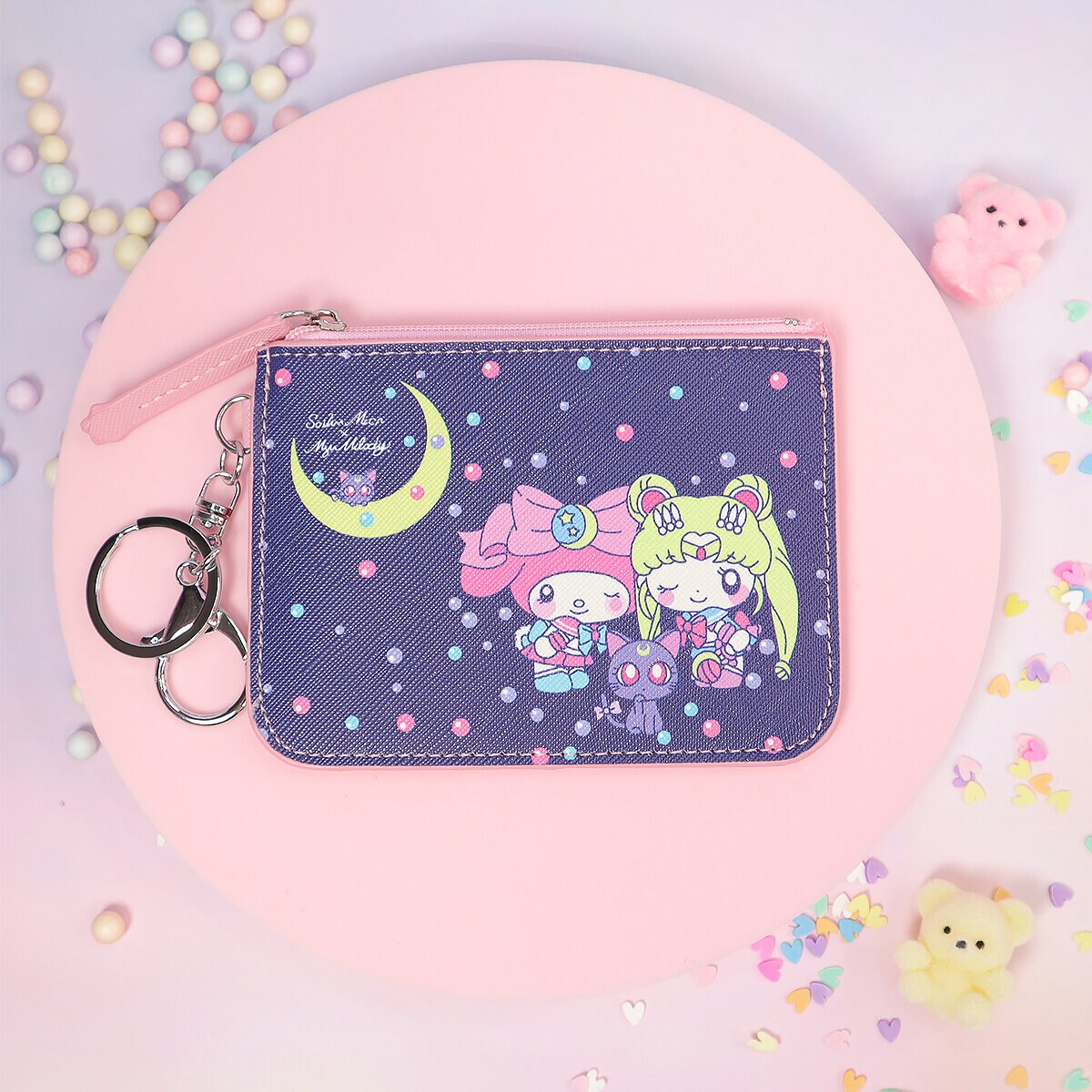 Kort-börs Sailor Moon x My Melody, mörkblå