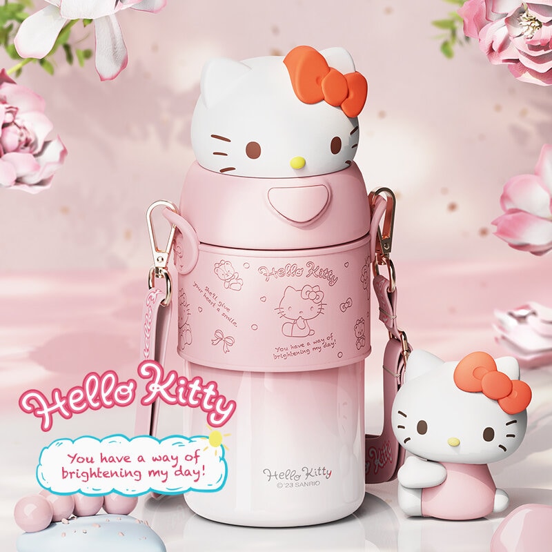 Stor Hello Kitty-termosflaska med bärrem 560ml