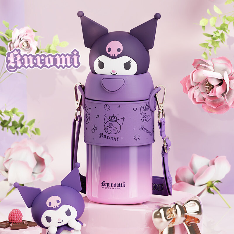 Stor Kuromi-termosflaska med bärrem 560ml