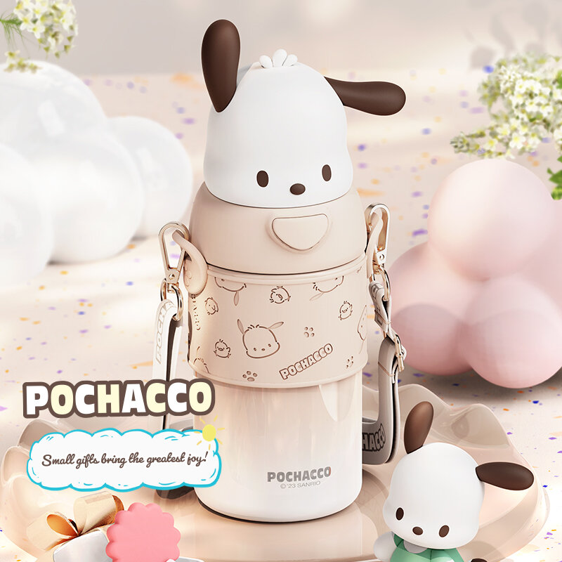 Stor Pochacco-termosflaska med bärrem 560ml