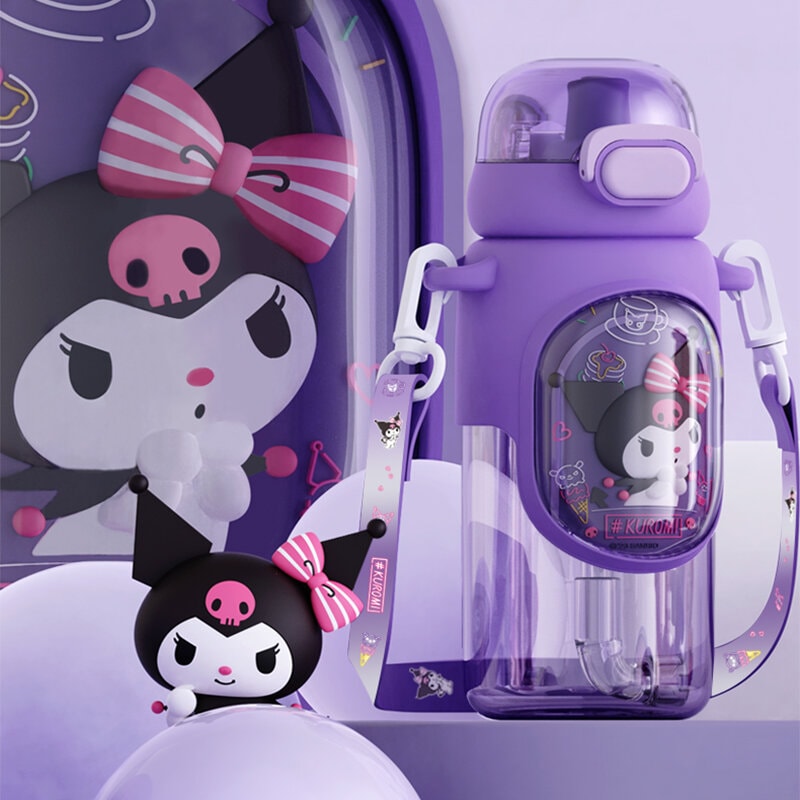 Kuromi vattenflaska med bärrem 600ml