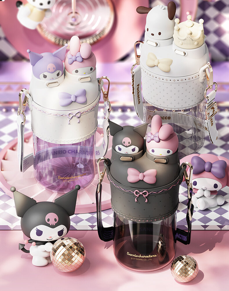 Lila Kuromi & My Melody dubbel vattenflaska 700ml