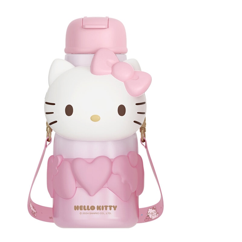 Hello Kitty termosflaska med bärrem hjärtan 650ml
