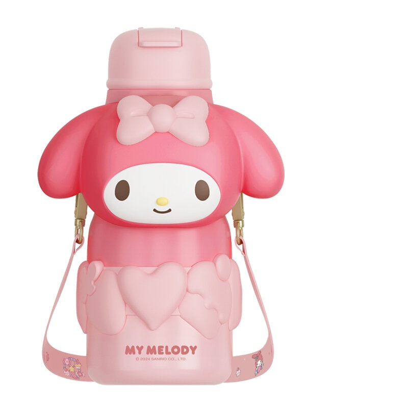 My Melody termosflaska med bärrem hjärtan 650ml