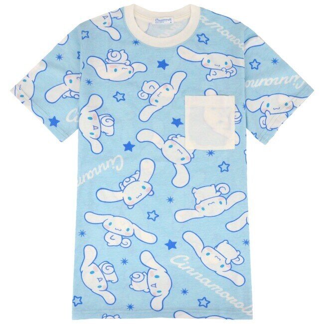 T-shirt med ficka Cinnamoroll, ljusblå