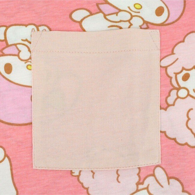 T-shirt med ficka My Melody & My Sweet Piano, coral