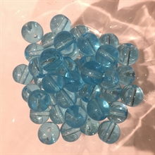 Blå transparenta glaspärlor 8mm